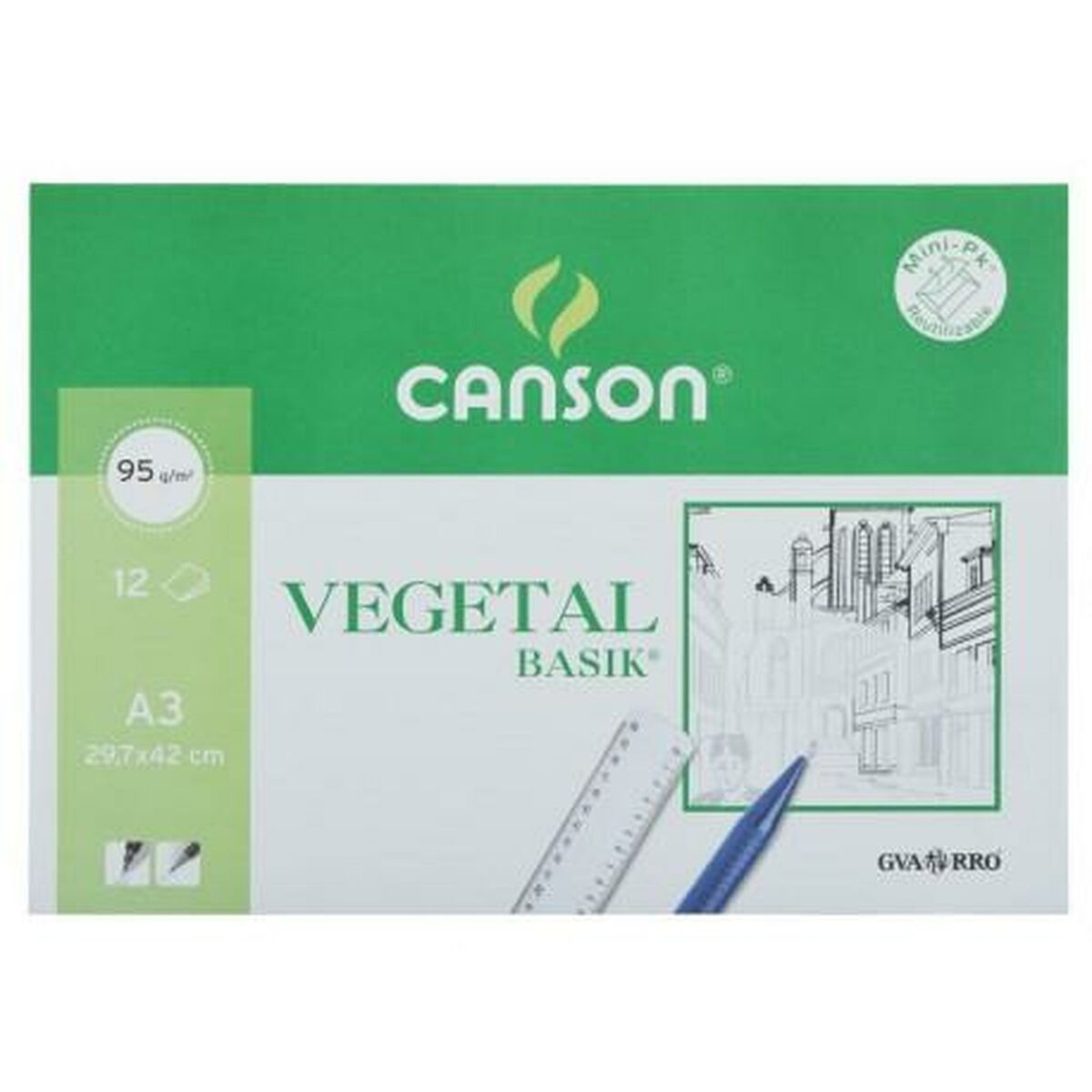 Zīmēšanas papīrs Canson A3 12 Loksnes (20 gb.)